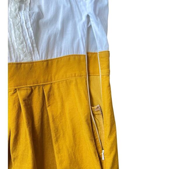 Maeve Anthropologie White Lace Top Mustard Yellow Skirt Dress – Size 2 - Picture 6 of 12